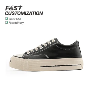 High-Top Men's Casual Walking Shoes with Customizable Logo Low MOQ Waterproof Anti-Slip Platform Design Comfortable Skate Shoes