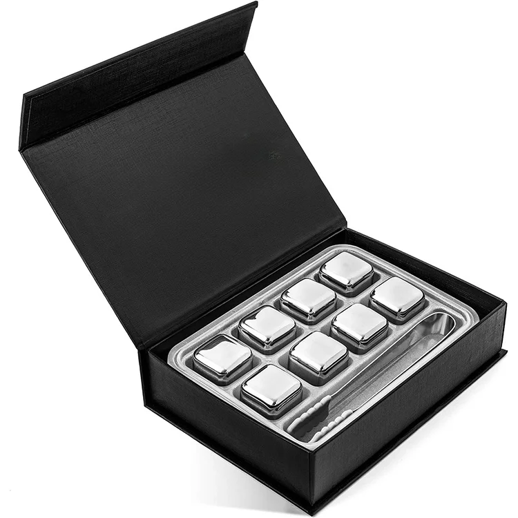 Factory Wholesale Hot Sale Bar Supplies Ice Cube Stainless Steel Square Reusable Ice Cube and 304 Whiskey Stone Metal Ice Cube with Custom Logo