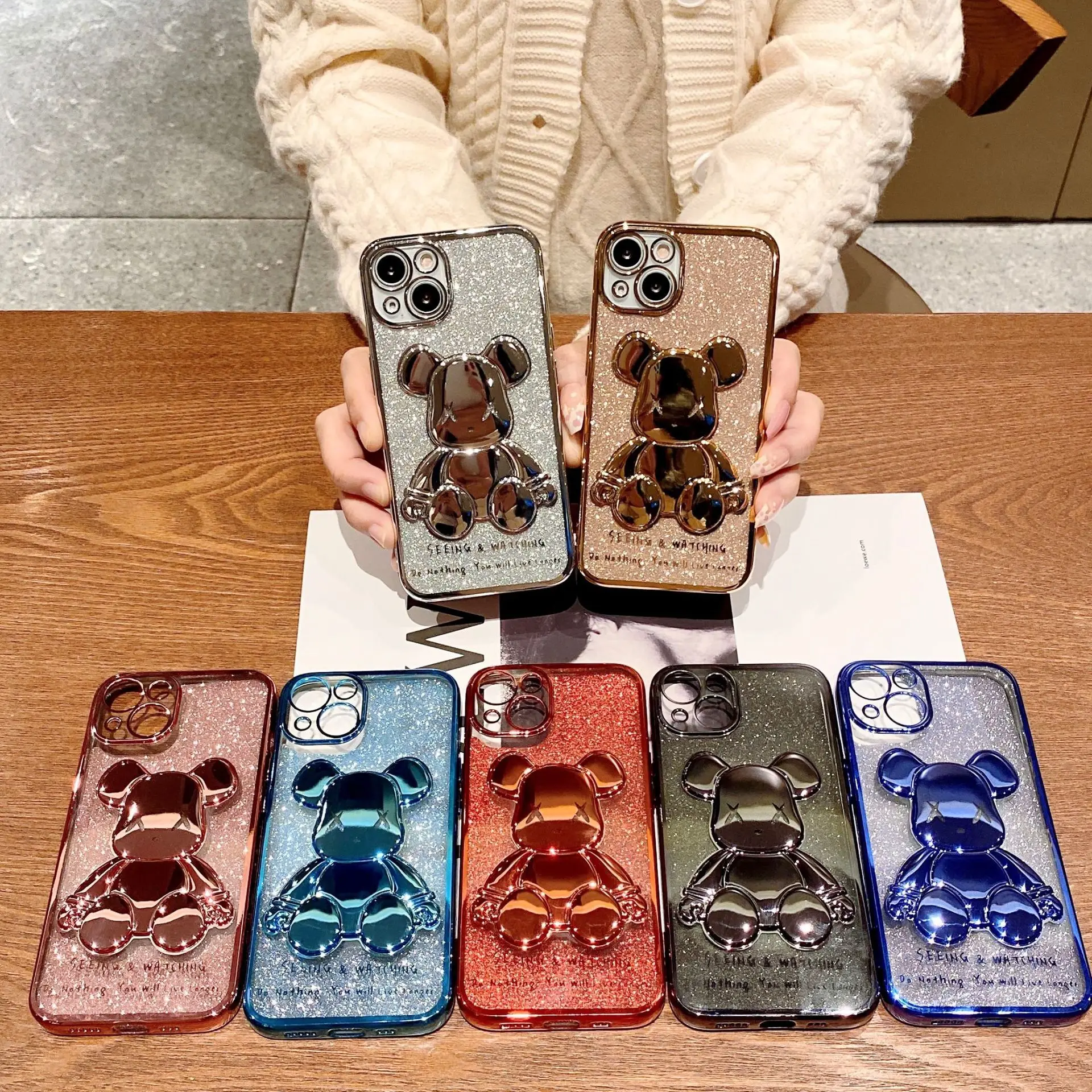 For iPhone 12/11/Pro Max/Xs/XR/X/8+ 7 Phone Case Bling Clear