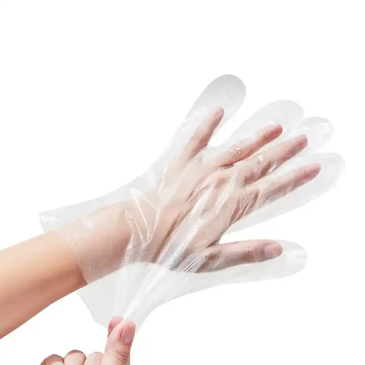 50 Pieces/ Pack Disposable CPE Material Waterproof Oilproof Thicken Gloves for Barber Beauty Salon Kitchen Food
