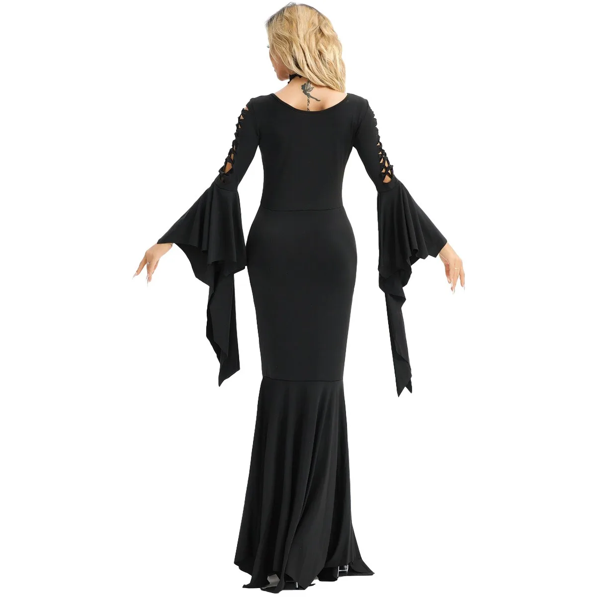 chinese dress ladies Black Gothic Witch Dress Larp Vampire Costume