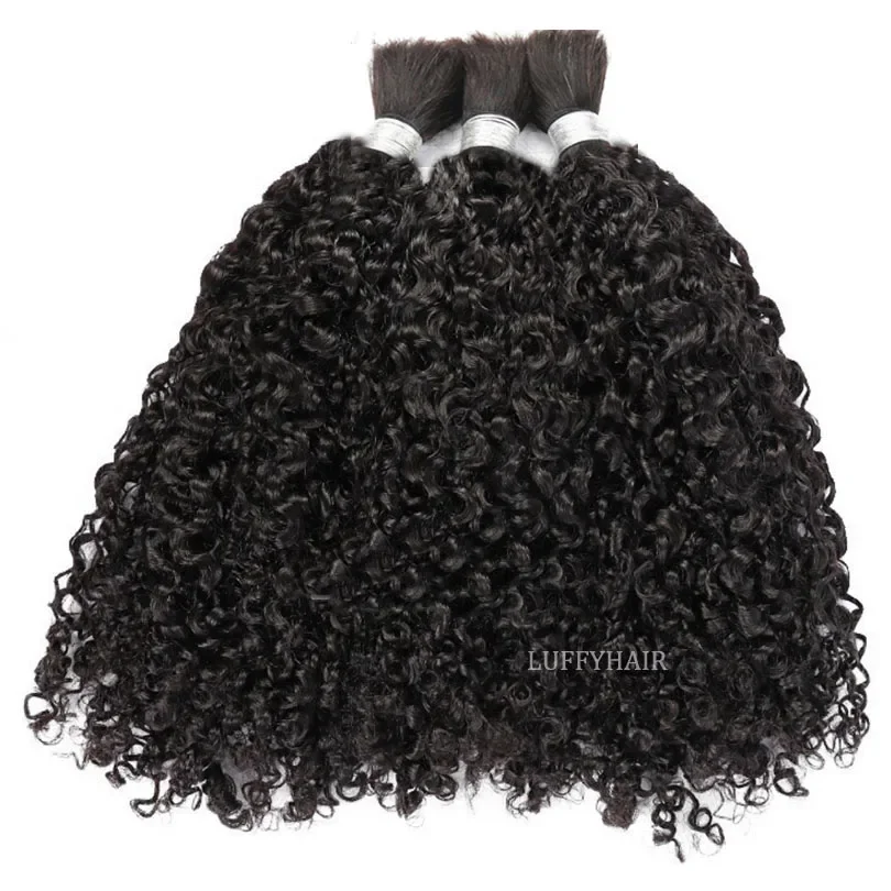 Brasiliano Sassy Curly Bulk Capelli Umani Per Intrecciatura 1/3 Pz/Lotto_voghion.com