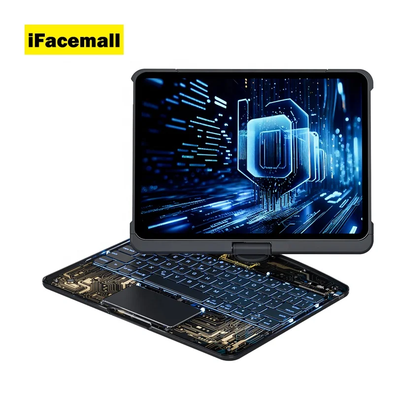 Ifacemall Portable 360 Rotate Wireless Keyboard Case for Ipad Pro