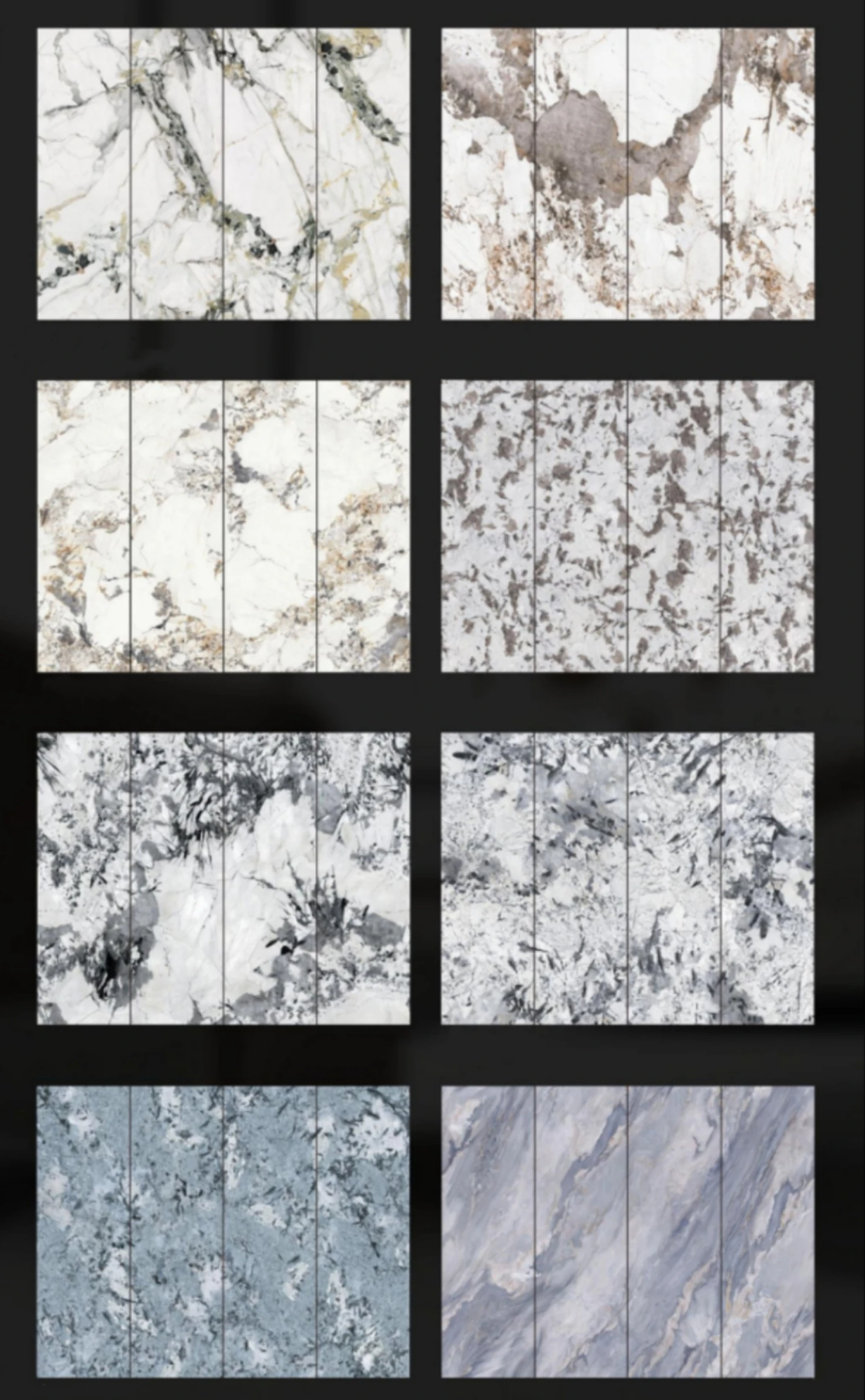Living Room Floor Tile 800x2600mm Quartz Quartzite Slate Gray Kitchen