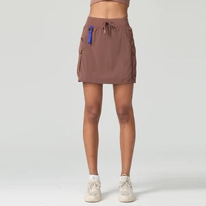 Women Fashion 2 in 1 Short Skirts Sports Wear Water-repellent Antibacterial Outdoor Hiking Running Sports Skirt with Leggings