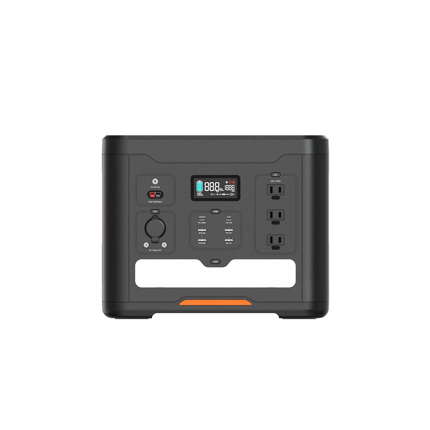 RisunPower S1500 25.6V 58Ah 1484Wh 15003000W LiFePO4 Lithium Battery smart light Portable