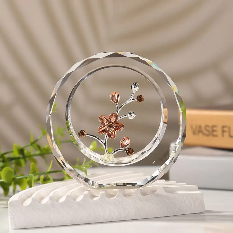 Small Bridge K9 Crystal Rose Flower Wholesale Souvenir Decoration Gifts Wedding Favors Beaded Glass Holiday Crafts supplier