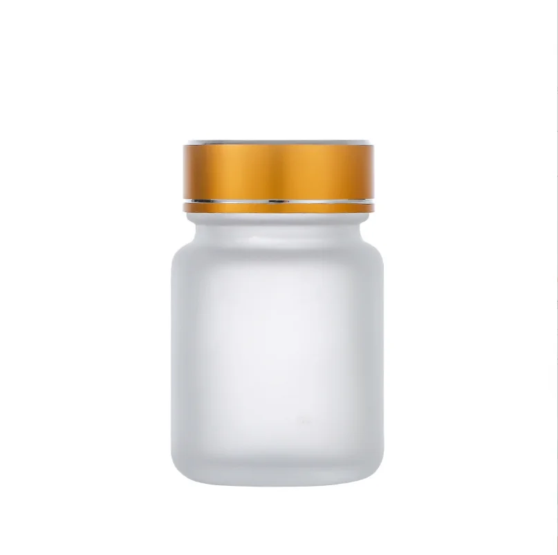 Mini 40ml Clear Matte Glass Vial with Screw Lid Bulk Sale for Health Care Powders and Capsules Raw Material Gelatin