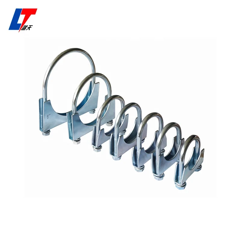 4-Pack Heavy Duty 2-1/2 Inch U-Bolt Exhaust Clamp – Saddle Style For Secure Piping
