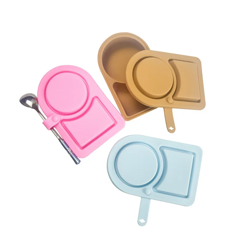 Portable Snack Container with Lid Mini Heatable Microwavable New Silicone Food Snack Box Dipping Sauce Container for Lunch Boxes manufacture