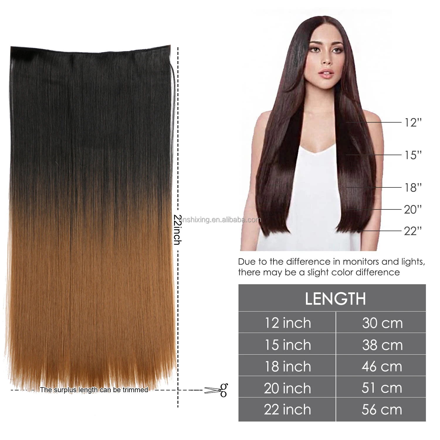 Clip In Hair Extensions 24 Inch Natural Long Wavy Synthetic Hair
