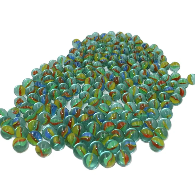 Оптовая продажа 16 мм зеленые игровые игрушки твердые стеклянные шарики для детей