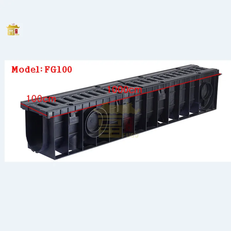 Plastics Pvc U Type Complete Drainage System Polymer Concrete Sewer