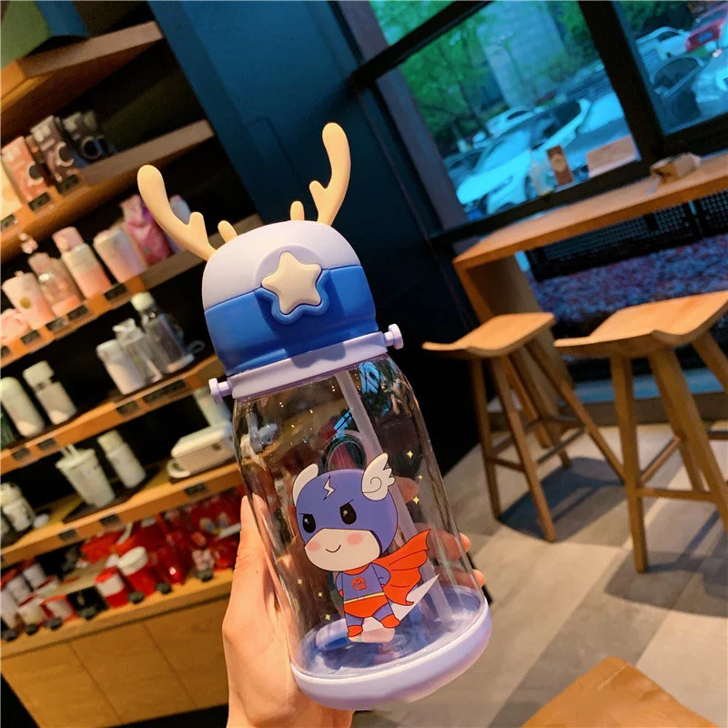 New Boy Girl Children Baby Water Bottle for Kids School Outdoor Travel Cute Cartoon Fashion Shoulder Strap Lovely Deer Fawn Bottl, Size: 700 ml