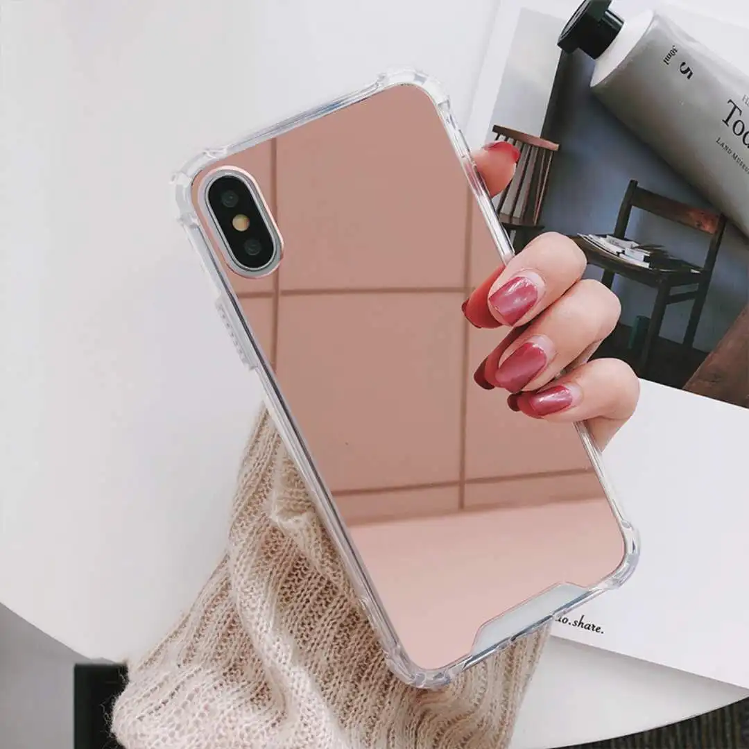 Luxury Plating TPU Mirror Phone Case Cover for iPhone Xs Max Silicon Cases