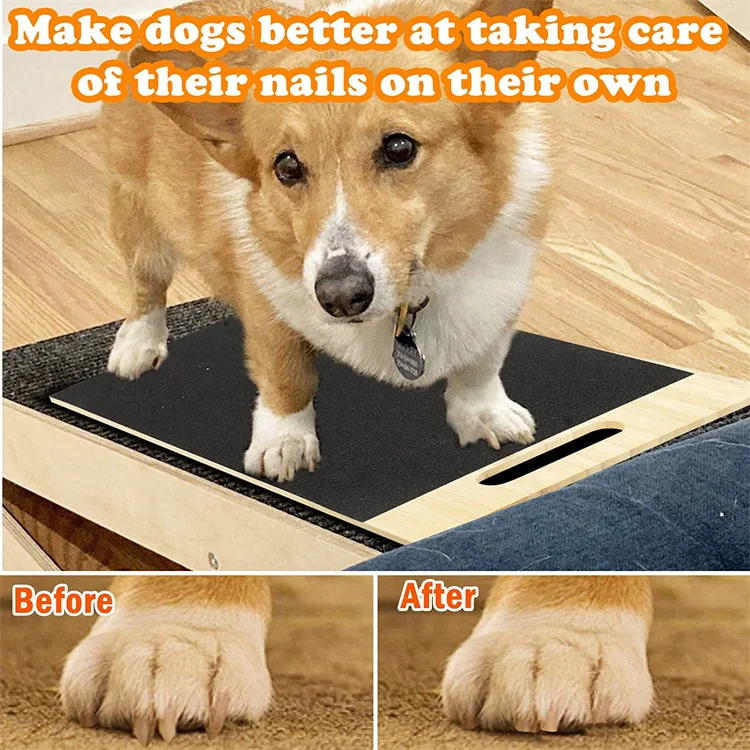 Bamboo Wooden Dog Scratch Pad For Nails Paw File Double Sided Sandpaper