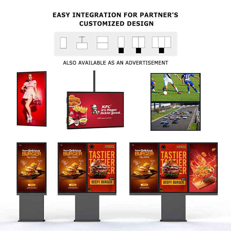 Outdoor Tv Waterproof 4k 3000nits Smart Televisions Full Sun Tv IP66 Advertising Lcd Display
