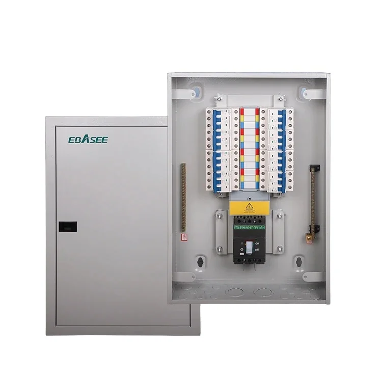 EBASEE Brand Metal Three Phase Distribution Board 36 Way Electric Distribution Box