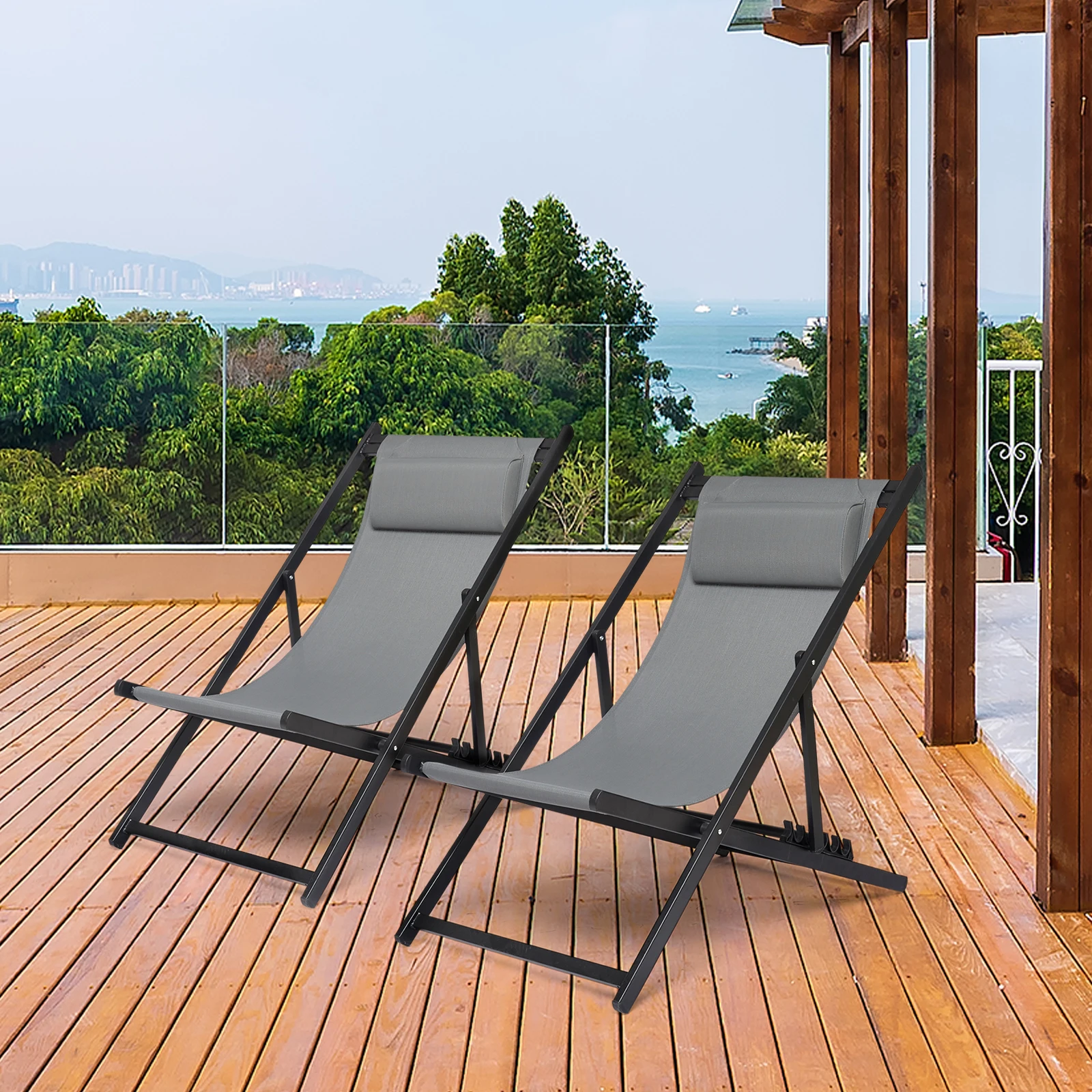 Recliner Zero Gravity Chair Beach Lounger Deck Chair Outdoor Folding