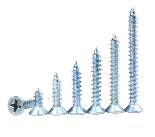 Din7982 Flat Countersunk Head Csk Phillips Drive Self Tapping Screws Zinc Plated Chipboard 0387