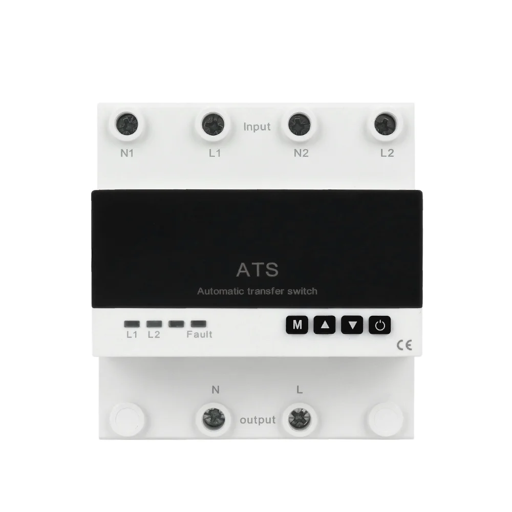 QJC New Design ATS Small Size Din Rail Three Phase Adjustable 63A 220V Automatic Transfer Switch for Generator ATS