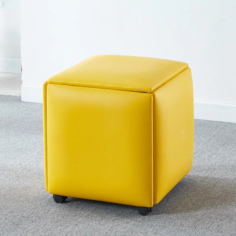 Stackable Rubik'S Cube Square Stool Cube Chair in 1cube Stool Ottoman  Folding Chair Multi Functional Five-In-One Sofa Stool