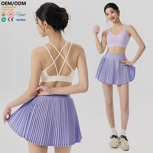 XW-DWC116112 Lightweight Breathable Quick Dry Gym Activewear Solid Pattern Sportswear Thin Cross Straps Sport Bras Women