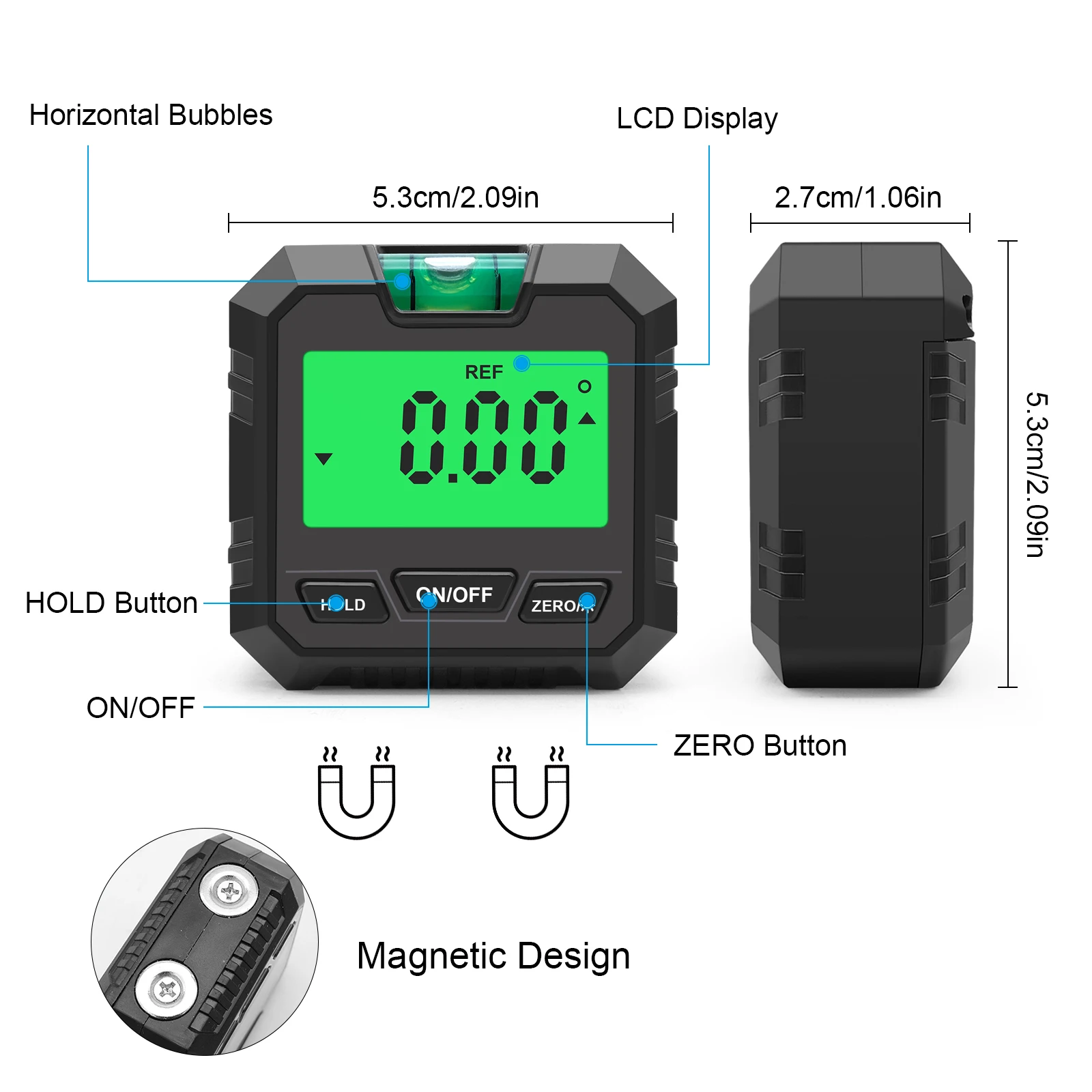 Grovel Meter Digital Protractor - Precision Inclinometer Level Gauge