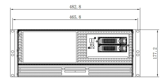 4U Rackmount Computer case with LCD , Touchscreen and Keyboard EKI-N452LTKB