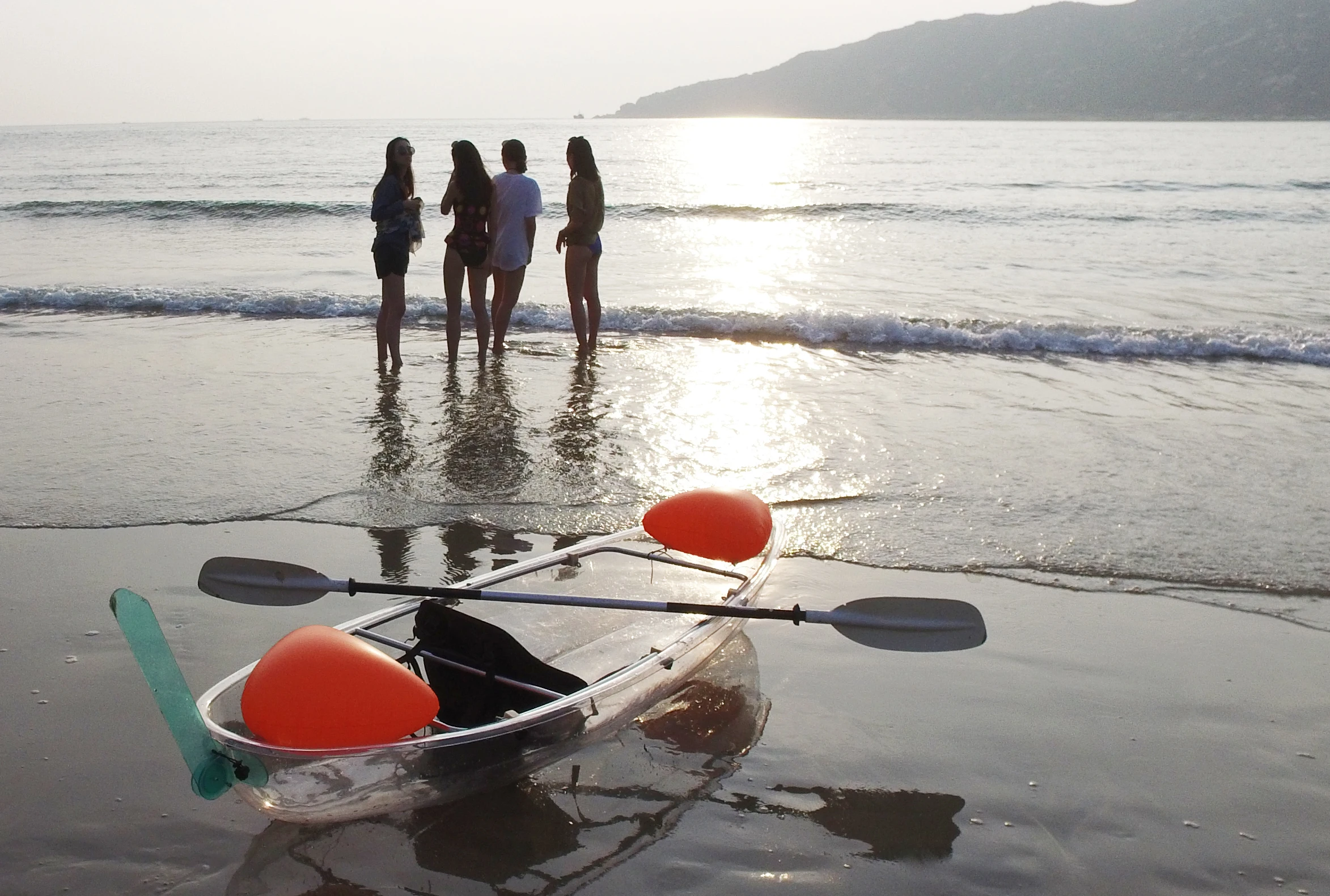 Kayak/canoe Put Led Light Transparent PC Leisure Vicking Sit on Top 8ft Kayak 1 Person 1 Years Transparent Canoe Lakes & Rivers