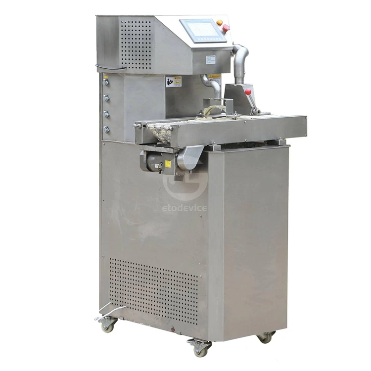 Vertical Large Capacity Enrobing Belt Chocolate Tempering Machine with Vibrating Table