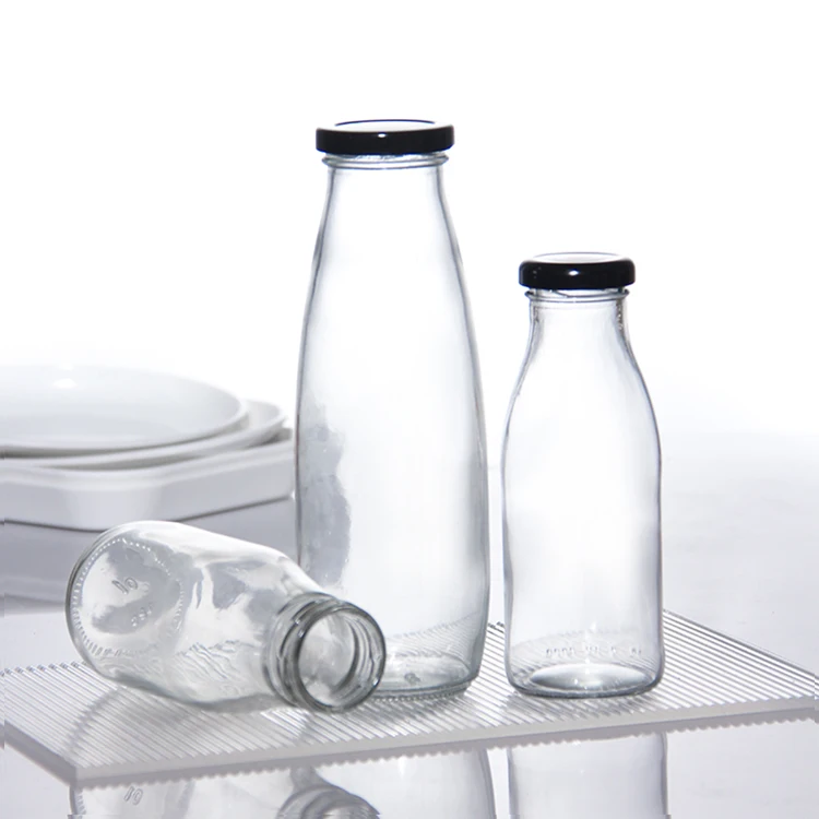 Free Sample 250ml 500ml 1000ml 1 Litre Glass Beverage Bottles for Coffee Milk