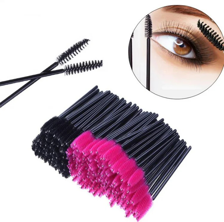 Wholesale Oem 50pcs Disposable Eyelash Extension Brushes Mascara Wands Eyelash Lash Spoolies