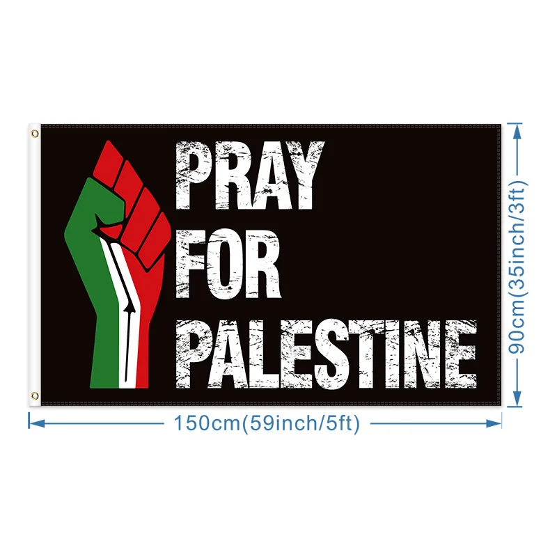 thumbnail image 2 of 3x5ft Polyester Flag Palestine Flag 3x5 FT - Double Sided Polyester Outdoor Flag With Brass Grommets Double Sided Flag 2 of 12