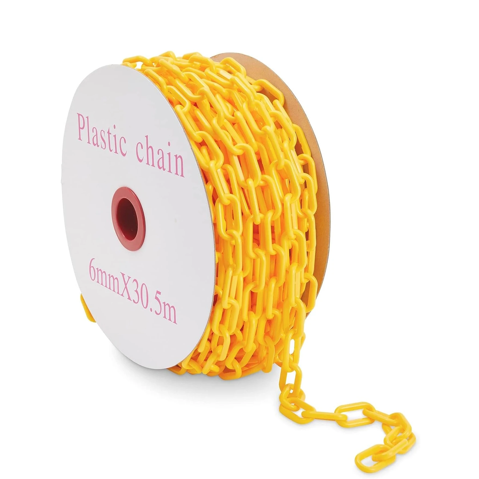 Geelin 600ft Yellow Plastic Barrier Chain – Weatherproof Safety Link For Crowd Control, Garden Fencing, And Decoration