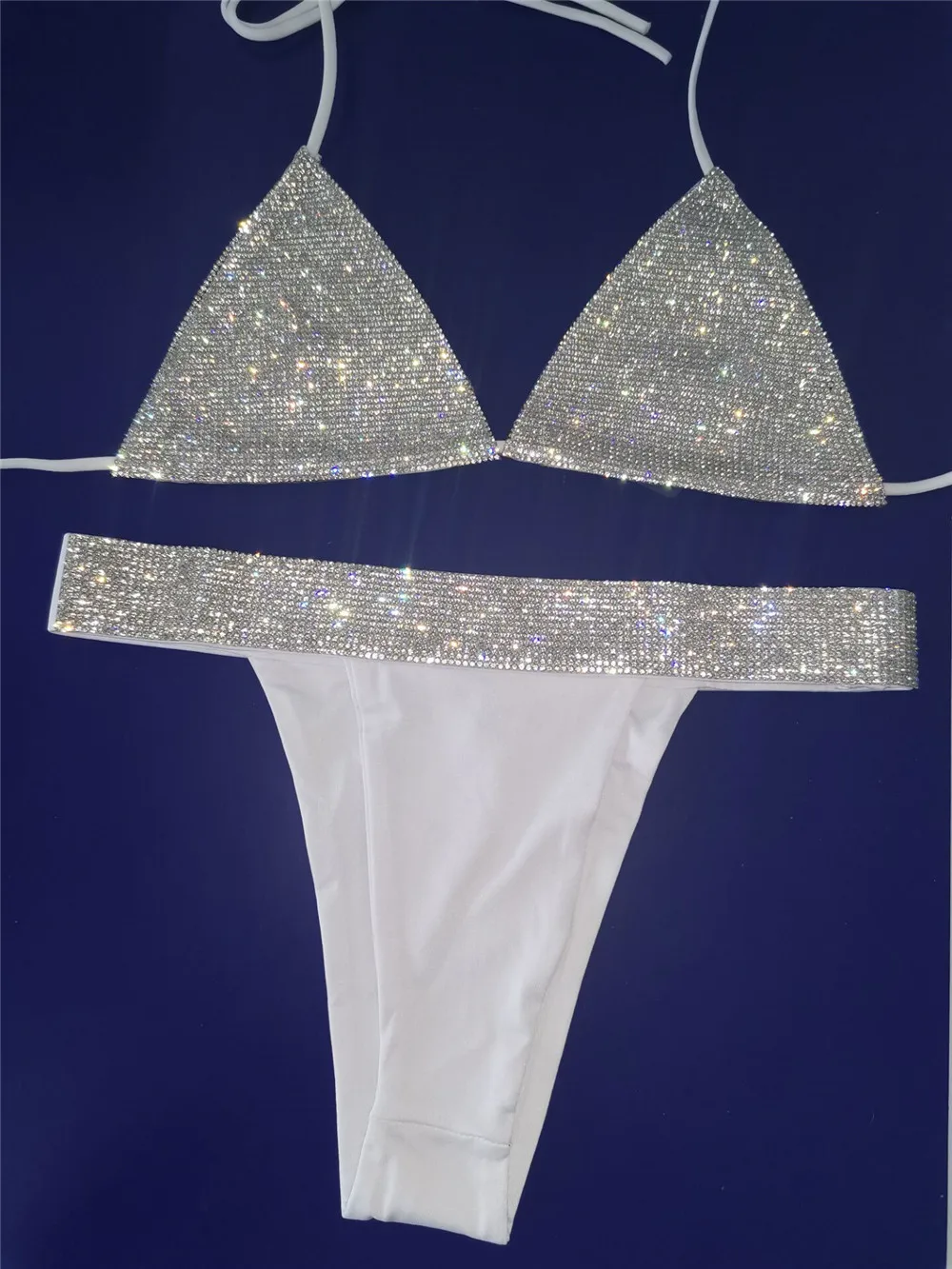 RhinestoneSash Lingerie Shower Gifts - SET OF 2: Silver Sparkle