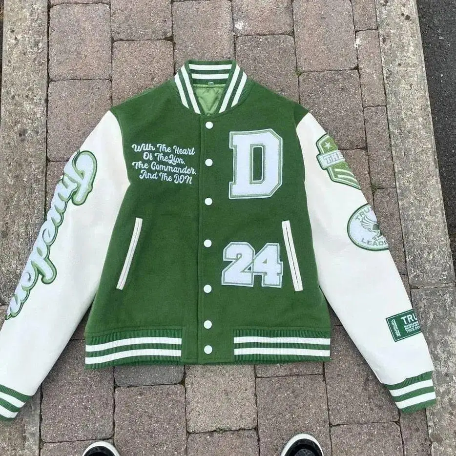 DCY Men's Varsity Jacket Varsity Jacket Leather Sleeves Custom Letterman Jacket