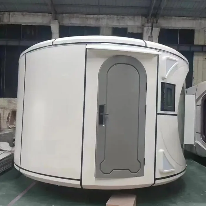 Tiny Prefab Movable Cabin Space Capsule Prefabricated Mini Round Glass Container House
