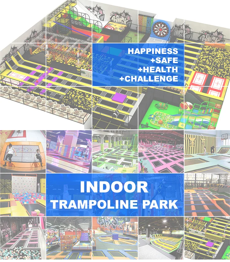 Customized Trampoline Park With Playground Commercial Indoor Trampoline ...