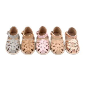 Babyhappy Genuine Leather Casual Breathable Hollow Out Shoes Summer Kids Beach Baby Children Sandals