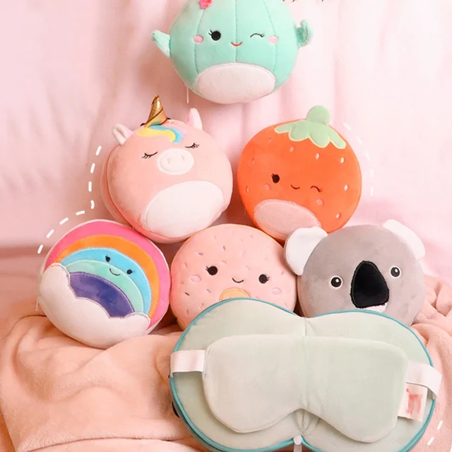 Hot Selling Kid's 2-in-1 Eye Mask Deformable Cartoon Animal Multi-Purpose Microbeads Pillow for Travel