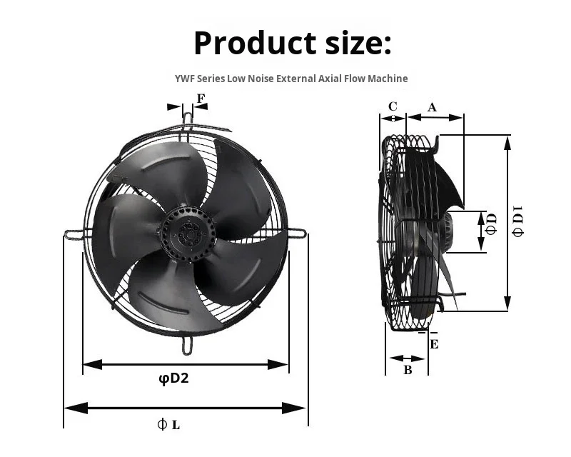 External Rotor Axial Fan, YWF4D-600, YWF6D-600, 600mm, 220V - detail 16