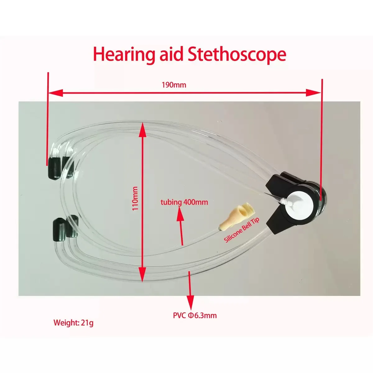 Spieth Hearing Aid Sound Testing Tool Binaural Stethoscope Stetoclip Transparent