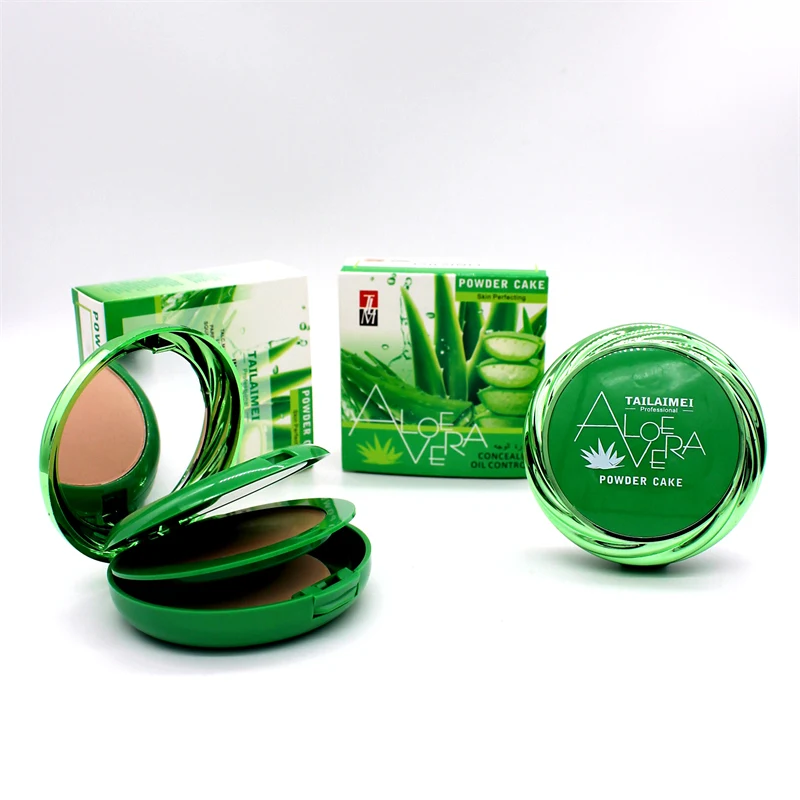 Bestes Make-up 2-Farben-Gesichtspuder Private Label OEM Gepresstes Puder  Aloe Vera Kompaktpuder-Foundation fr Alle Hauttypen