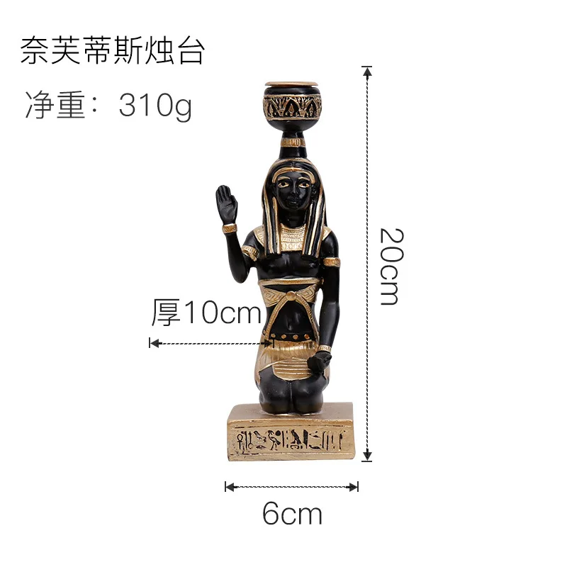 product 3d engraving crystal vintage egyptian culture candle holders anubis sphinx and pharaoh statues artistic home decoration pieces-7