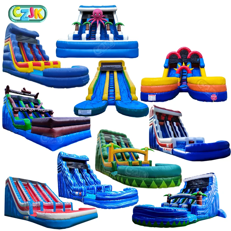 Waterslide Pool Commercial Inflatable Water Slide for Kid Big Cheap Bounce House Jumper Bouncy Jump Castle Bouncer Adult Large