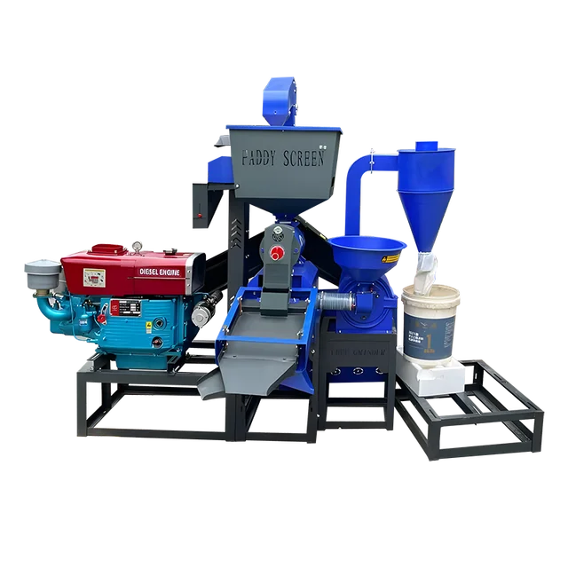 Multifunctional Combined Rice Mill Machine  22HP with diesel 4 in 1 Rice and Corn for Rice Mill Milling Machines
