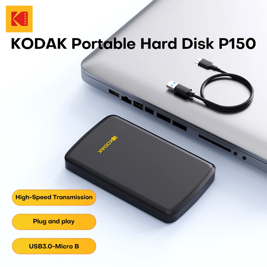 Kodak Portable HDD USB 3.2 Gen1 - 500GB to 2TB Storage