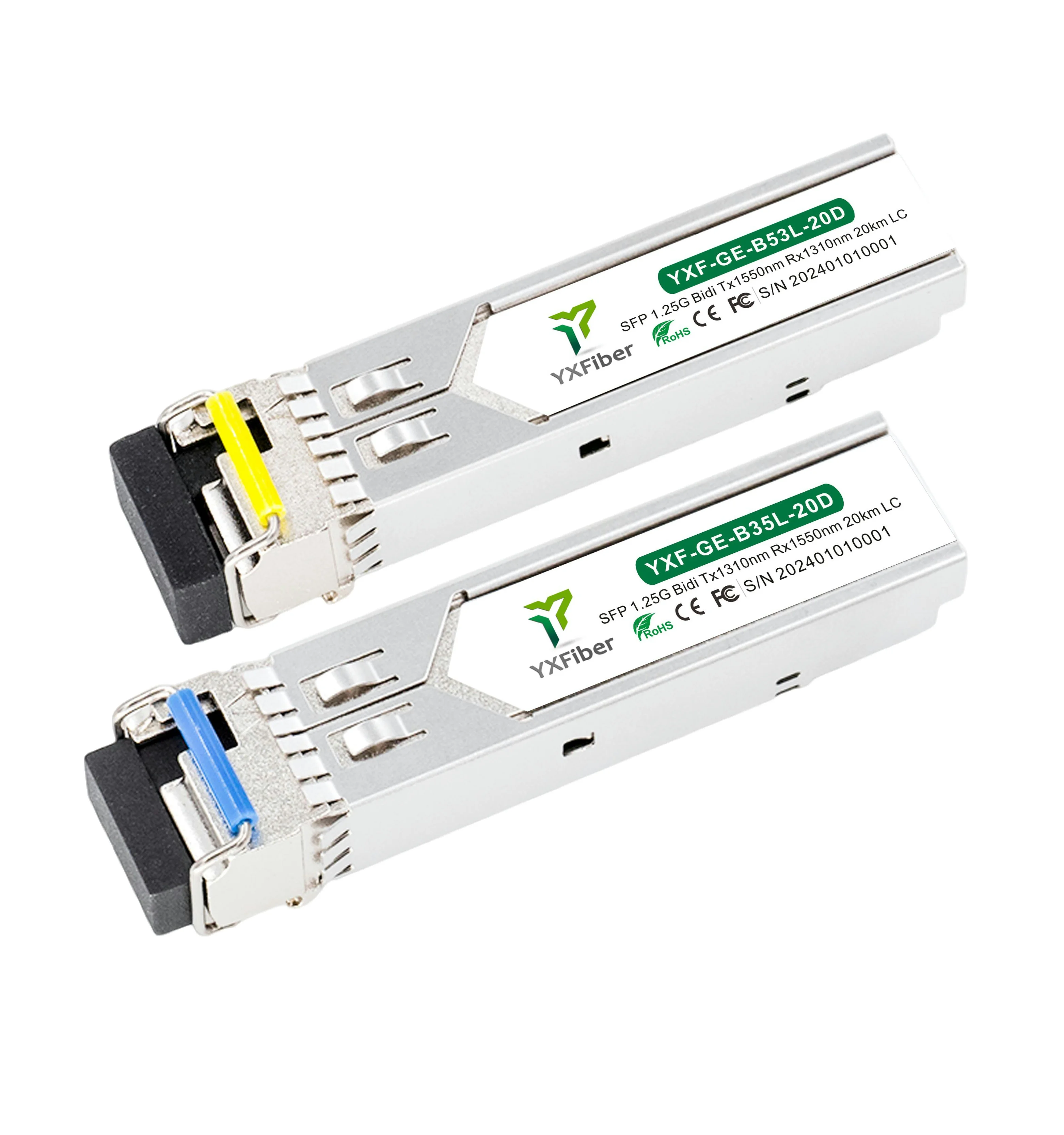 Модуль SFP YXFiber 1 25 г модуль BIDI 1310 нм 1550 LC sfp приемопередатчик 20 км 40 60 80 100 120 160