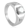Steel-mounted white diamond